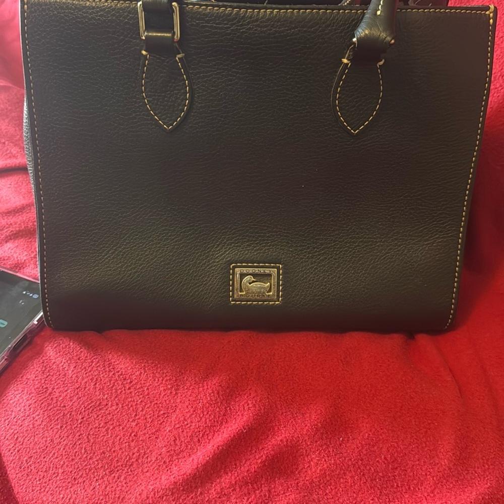 Black Leather Dooney Satchel Bag